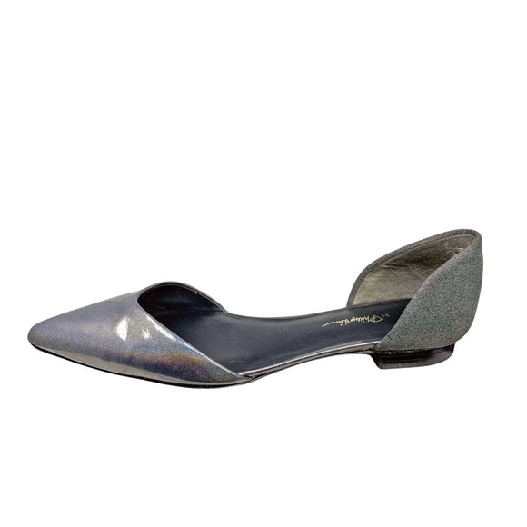 3.1 Phillip Lim Devon Iridescent‎ Leather Gray Suede D'Orsay Flats - Picture 4 of 12